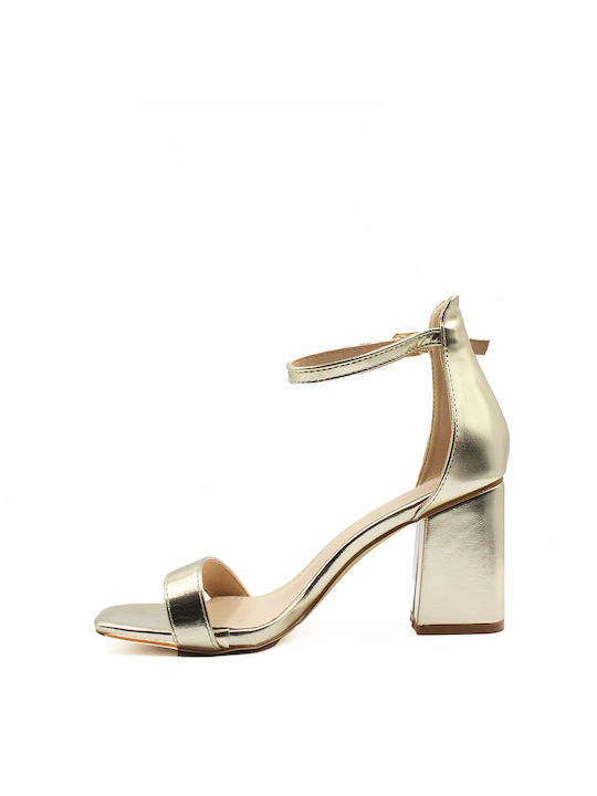 Mia Women's Sandals with Ankle Strap Gold