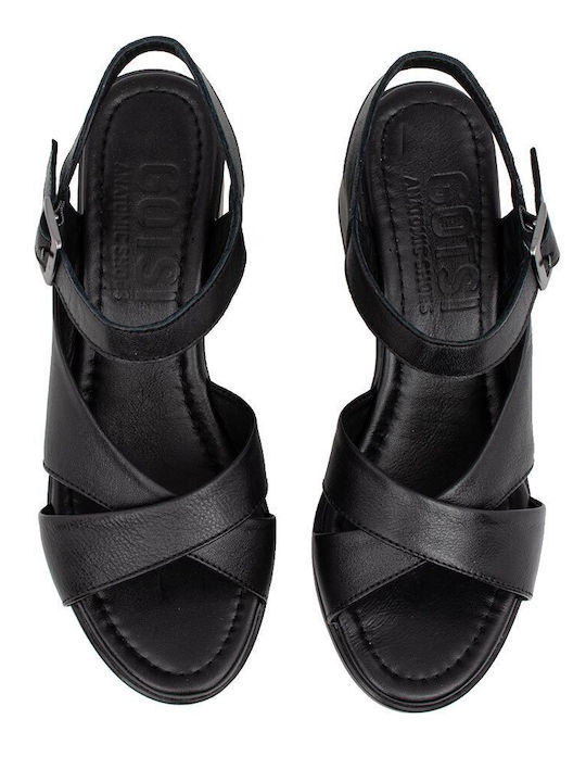 Gotsi Anatomic Anatomic Leather Women's Sandals Black