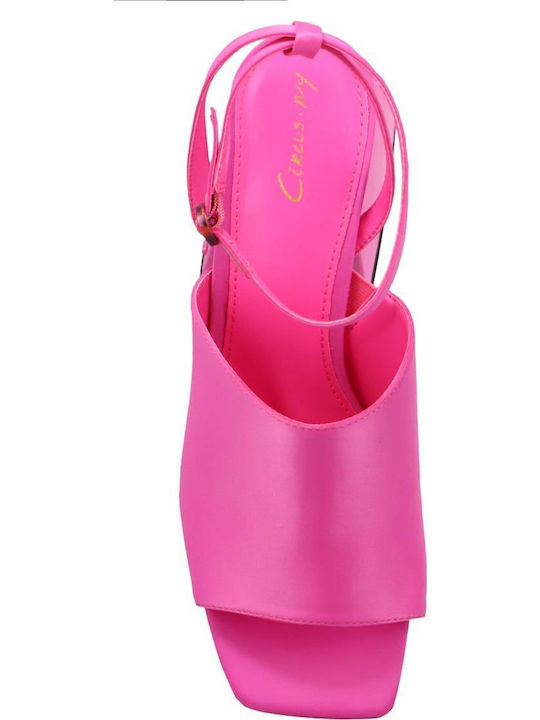Material textil Sandale dama in Culorea Fuchsia