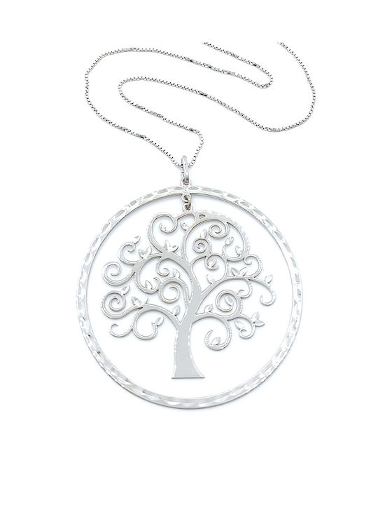 PS Silver Halskette Baum aus Silber mit Diamant