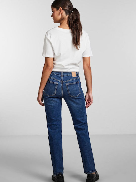 Pieces High Waist Women's Jean Trousers in Straight Line