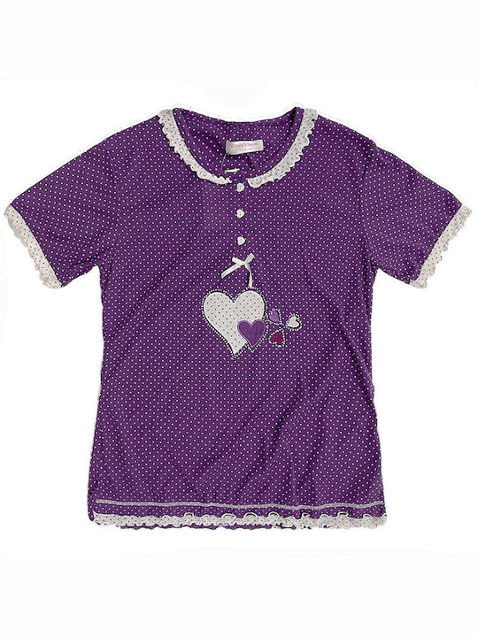 Ustyle De vară Set Pijamale pentru Femei De bumbac Violet