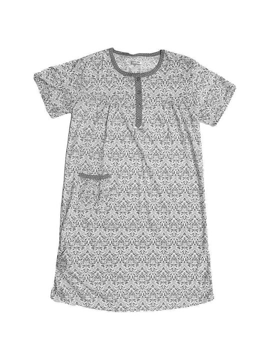 Ustyle Summer Cotton Women's Nightdress Gray