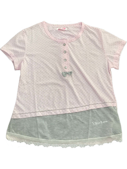 Ustyle Sommer Damen Pyjama-Set Rosa