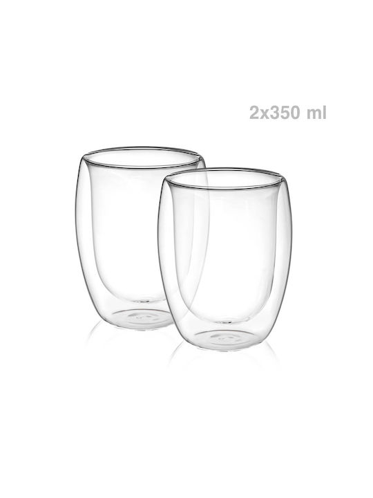 Luigi Ferrero Set Tassen Cappuccino Glas Transparent 350ml 2Stück