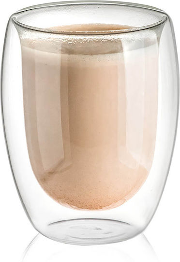 Luigi Ferrero Set Căni Cappuccino De sticlă Transparente 350ml 2buc