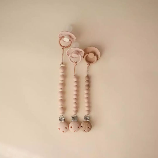 Mushie Cu clemă Accesorii Suzete cu Mărgele din Silicon Roz