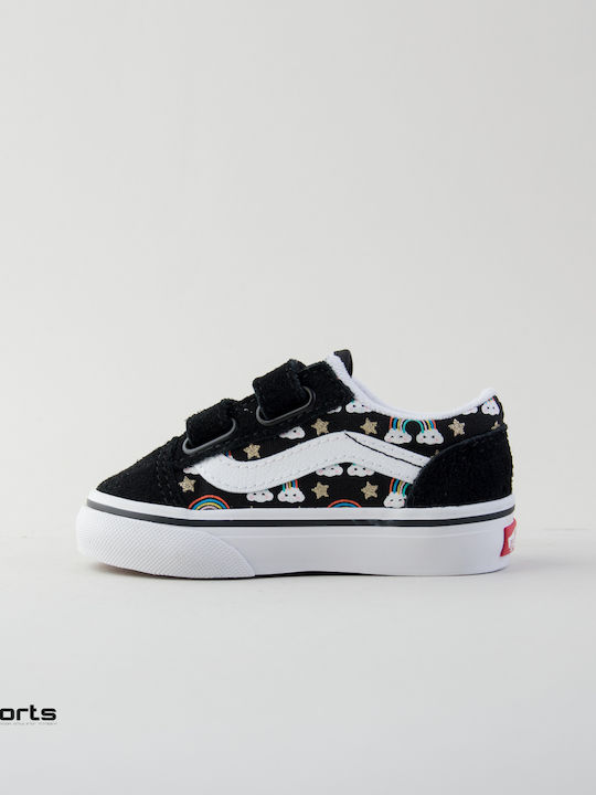 Old Skool Kids Sneakers with Scratch Black