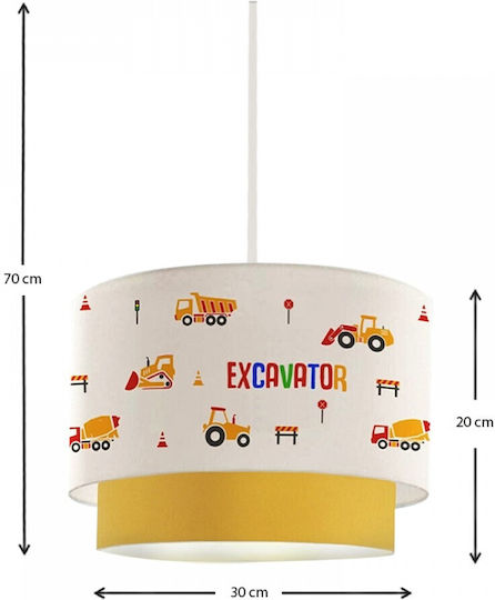 Klikareto Einfaches Licht Kinderdeckenleuchte Deckenleuchte mit Fassung E27 Gelb 30x70cm