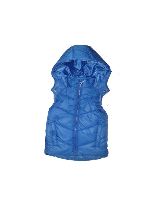 Losan Kids Casual Jacket Sleeveless Short with Hood Blue