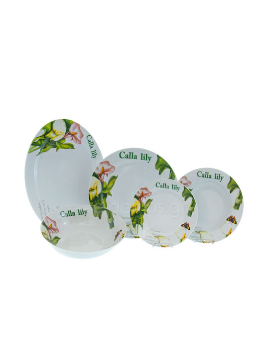 Calla Lily Set de Farfurii din Porțelan cu flori 20buc