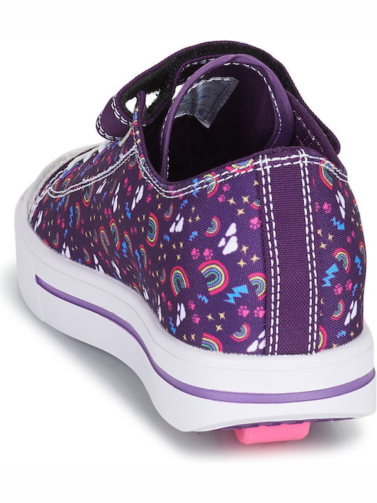 Παιδικά Sneakers με Σκρατς & Ροδάκια Μωβ