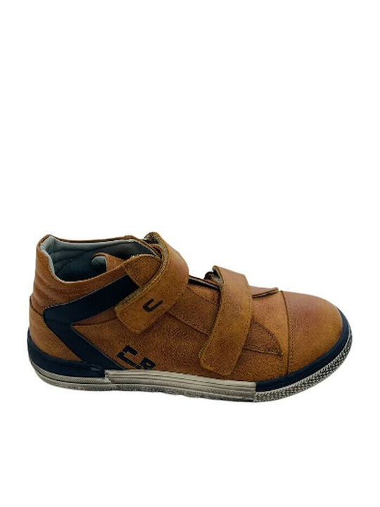 Crocodilino Kids Sneakers High with Scratch Tabac Brown