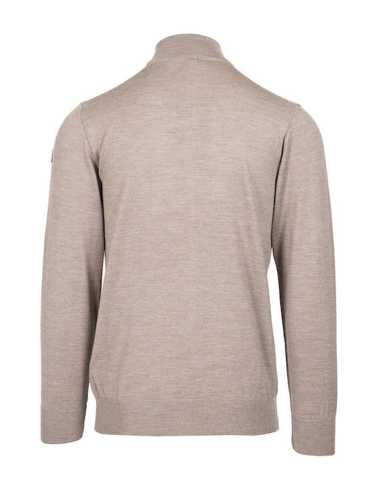 Paul & Shark Men's Long Sleeve Sweater with Zipper Beige