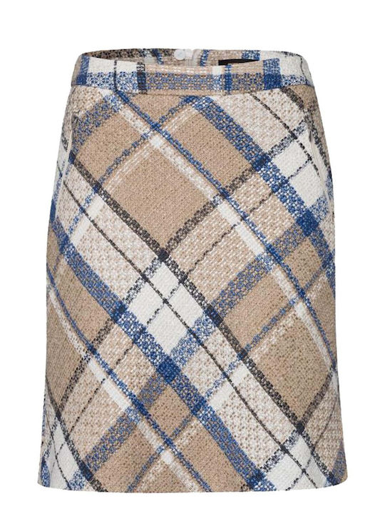 MORE & MORE BEIGE MINI PLAID SKIRT 21925528-4738