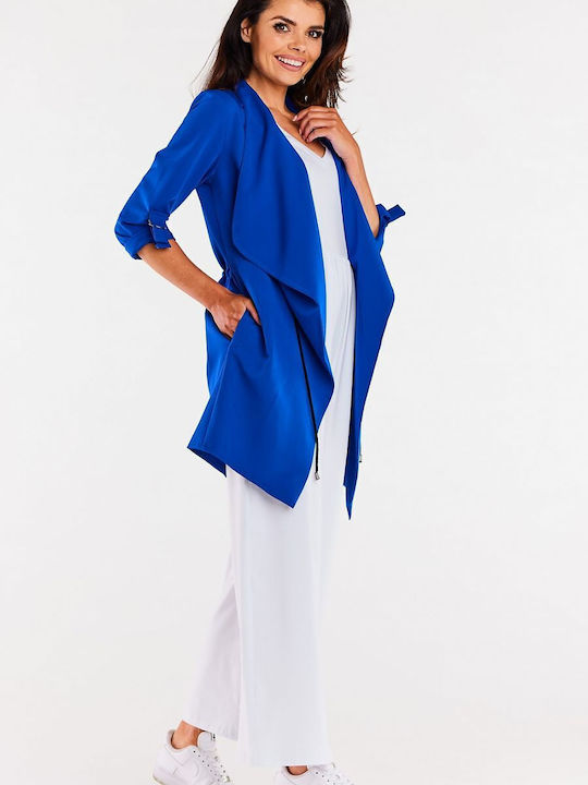 Awama Long Women's Blazer Blue