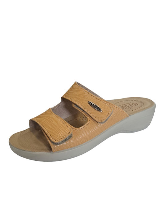 Flache Sandalen für Damen Anatomisch in Gelb Farbe