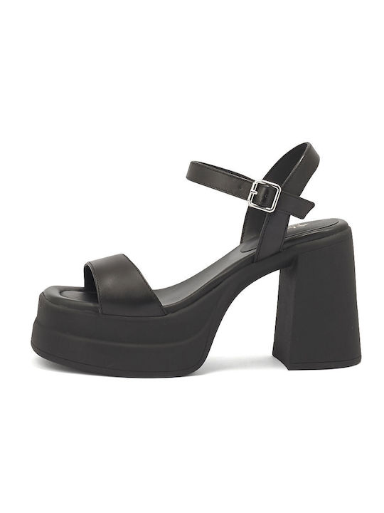 Aldo Leather Women's Sandals Black with High Heel