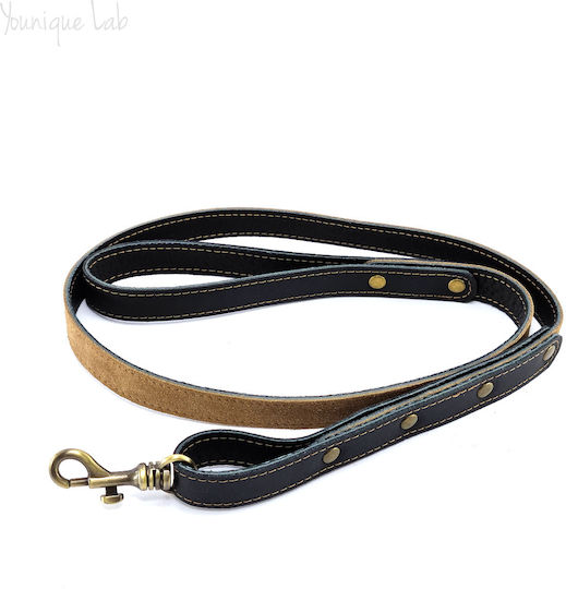 Younique Lab Dog Leash/Lead Leather SMALL in Black color 3cm