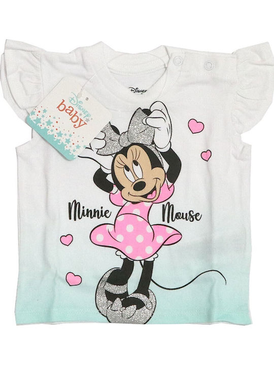 Παιδικό Σετ με Σορτς Καλοκαιρινό 2τμχ Λευκό Minnie