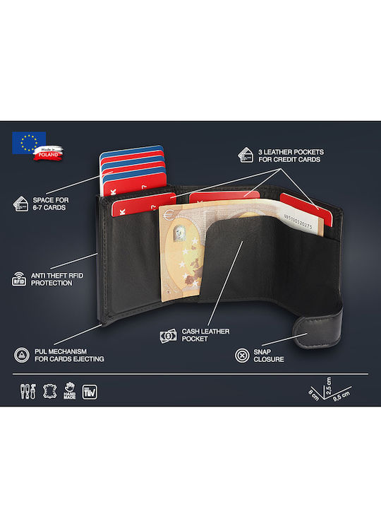 Δερμάτινο Ανδρικό Πορτοφόλι με RFID Μαύρο
