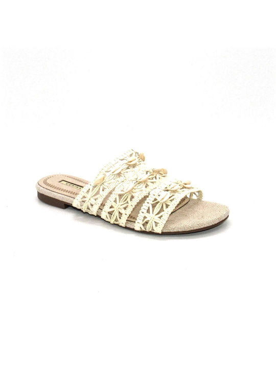 Corina Women's Flat Sandals in Beige Color