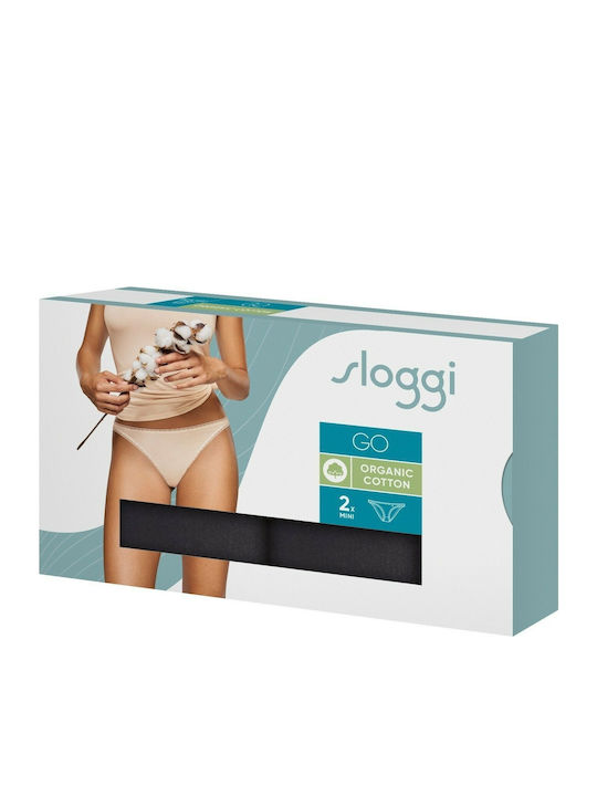 Go Mini Βαμβακερά Дамско Слип 2Pack Сиви