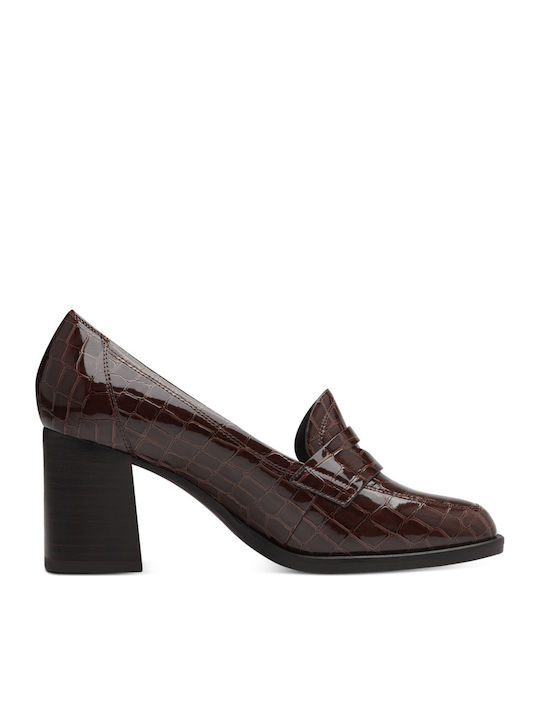 Anatomic Patent Leather Brown Medium Heels