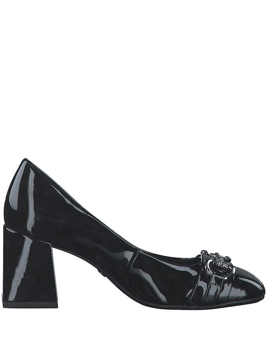 Tamaris Patent Leather Black Medium Heels