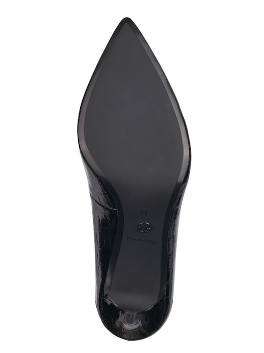 Spitze Zehe Pumps mit Mittlerem Absatz Schwarz