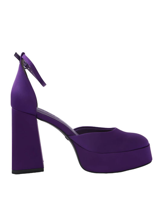 Pumps mit Riemchen Lila
