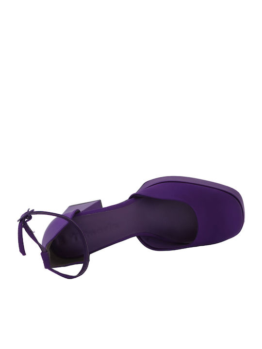 Pumps mit Riemchen Lila