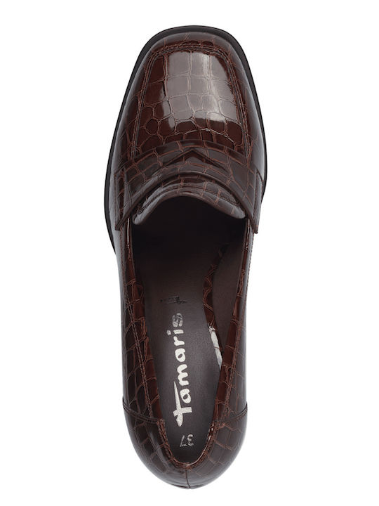 Anatomic Patent Leather Brown Medium Heels
