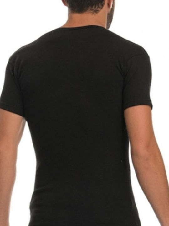 Ανδρικές Φανέλες Κοντομάνικες σε Μαύρο Χρώμα 6Pack
