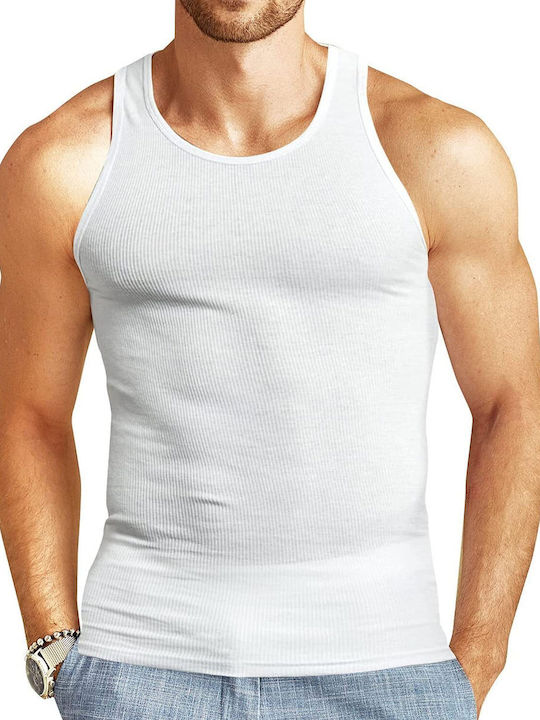 Onurel Men's Sleeveless Undershirts White 2Pack