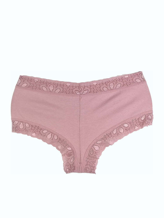 Damen Slip mit Spitze Beige