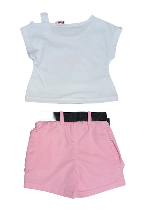 New College Kids Set with Shorts Summer 2pcs White