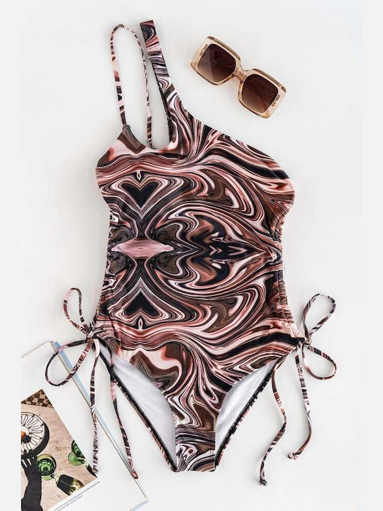 One Piece Swimsuit with Removable Padding Brown