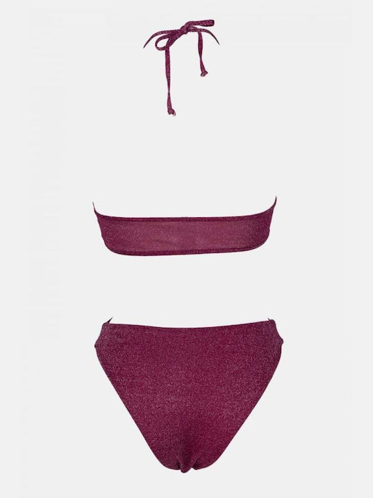 Fuchsia Swimsuit with Openings and Removable Padding