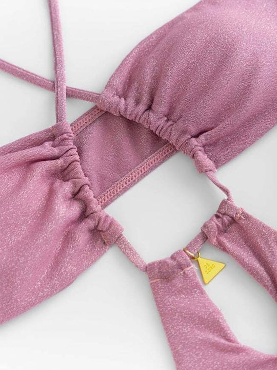 Swimsuit with Openings and Removable Padding Pink