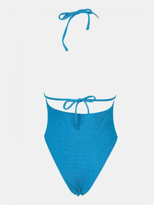 Blue One Piece Swimsuit with Removable Padding