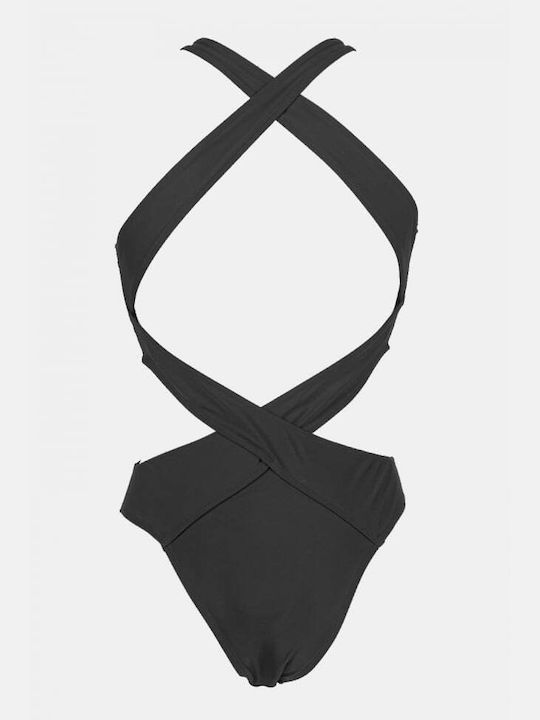 Swimsuit with Cutouts and Removable Padding Black