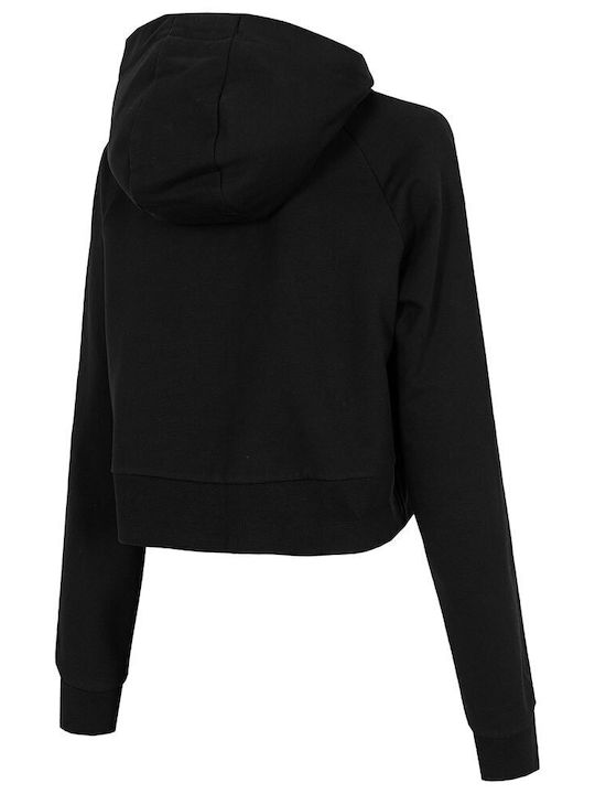 Cropped Women's Sweatshirt Hooded Black