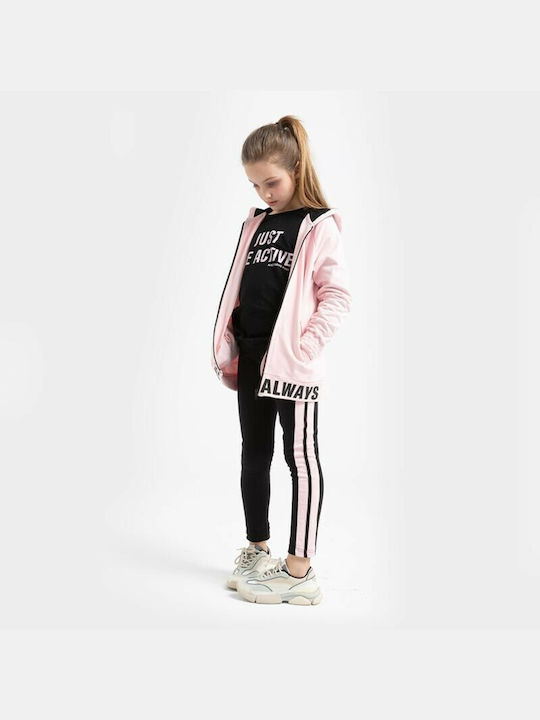 Fun Strike Kids Set with Leggings & Jacket Winter 3pcs Pink