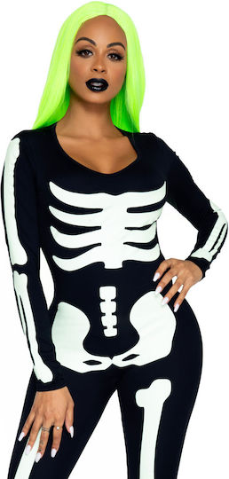 Leg Avenue Skeleton Catsuit Sexy Στολή Μαύρη
