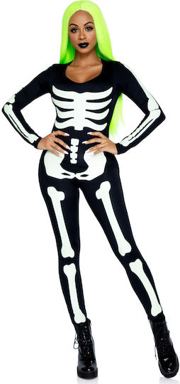 Leg Avenue Skeleton Catsuit Sexy Στολή Μαύρη
