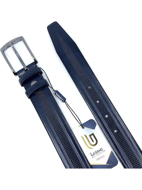 Men's Belt Leather Navy Blue
