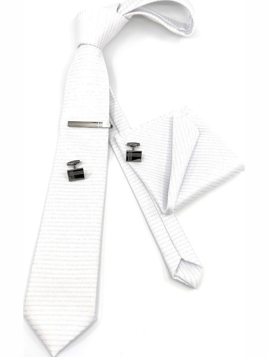 Legend Accessories Herren Krawatten Set Gedruckt in Weiß Farbe