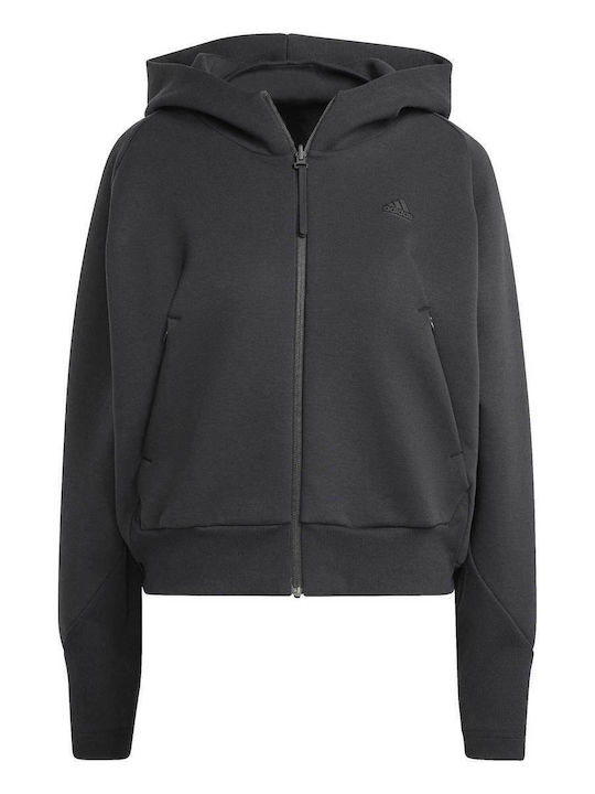 Z.N.E. Women's Sweatshirt Jacket Hooded Black