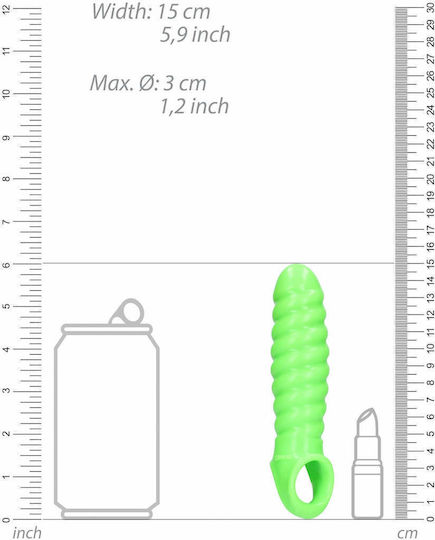 Shots Extensie De Penis Verde 15cm
